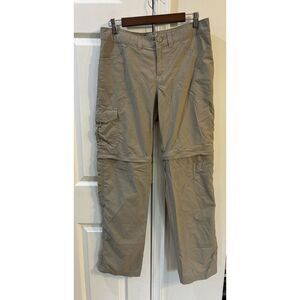 Mountain Hardwear Pants Women's Sz 10‎ Tan Zip Off Shorts Roll Up Bottoms Hiking